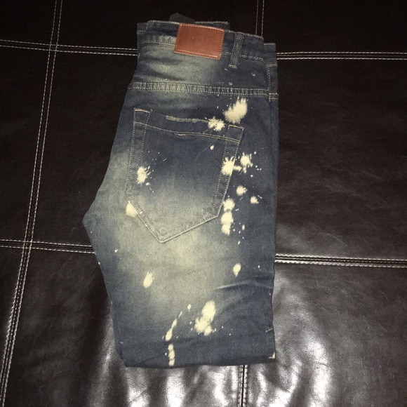 Decibel Dark Blue Deep Bleach Jeans - Picture 2 of 4